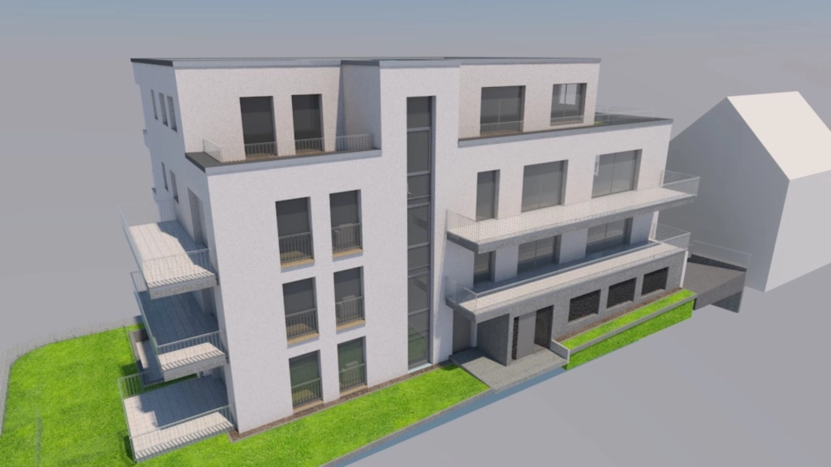 Neubau Mehrfamilienhaus Rendering