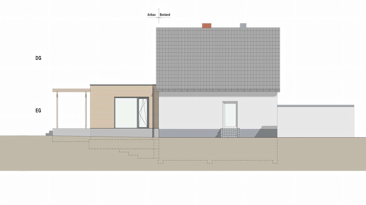 Erweiterung eines Einfamilienhauses in Holzbauweise