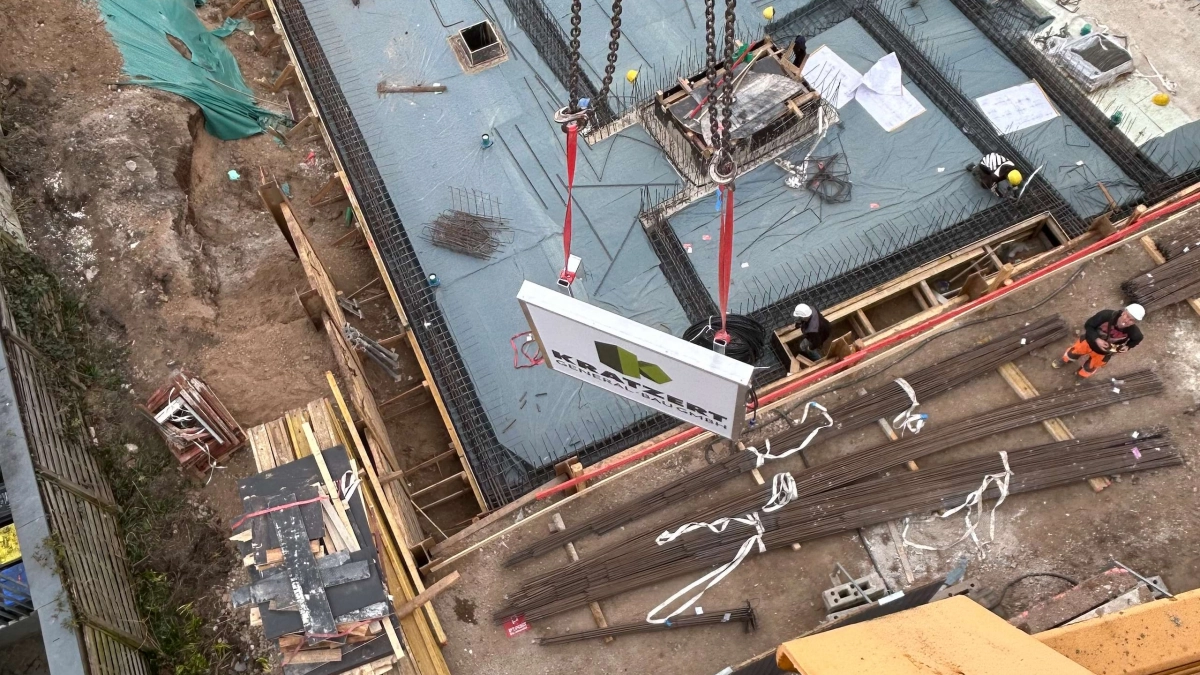 Neubau eines Mehrfamilienhauses Baustelle