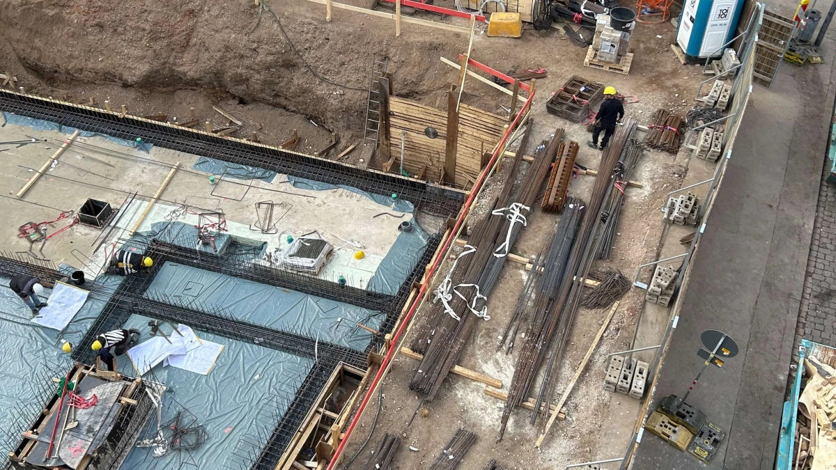 Neubau eines Mehrfamilienhauses Baustelle